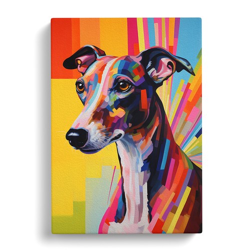 Greyhound hard edge art - art, canvas