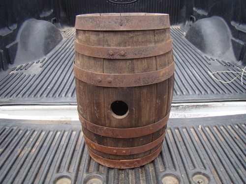 Antique oak wood barrel - antique,