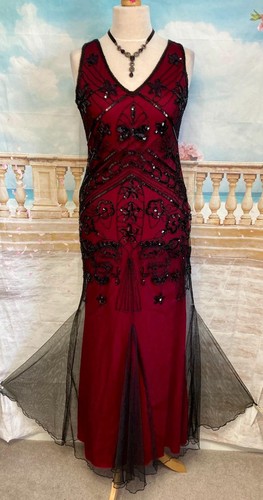 Black red sequin dress - red, 14