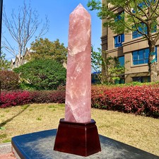 23.14LB  Natural large pink crystal pillar - therapeutic energy sample