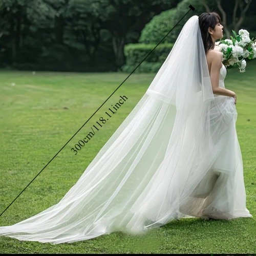 Ivory cathedral wedding veil - cathedral,