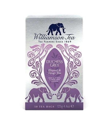 Williamson tea silver cartons - williamson,