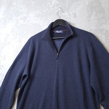 Loro Piana Cashmere Sweater Roadster Mezzocollo Mens 56 3XL Sweater Zip Jumper