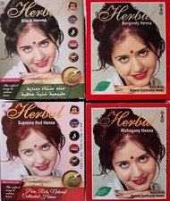 HERBUL Henna Natural Hair Dyes 6x10g Powder Dark Brown Black Red Wine Red