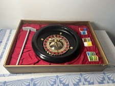 1950s 27cm  Roulette Wheel Set game Including Felt, Chips, & Rake 