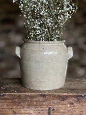 Antique French Rustic Stoneware Confit Pot Jar