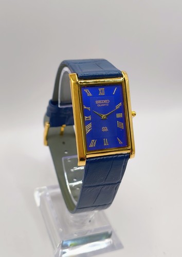 Seiko tank blue dial gold - sq,