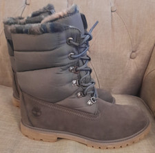 TIMBERLAND LADIES PRIMALOFT 2OO GRAM GREY BOOTS WITH PADDED ANKLE, UK 8