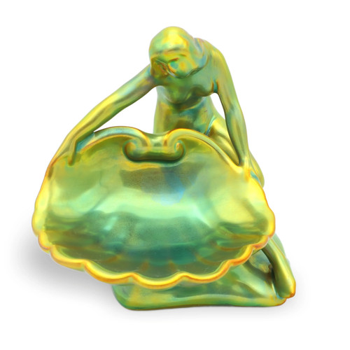 Zsolnay eosin art deco woman - zsolnay,