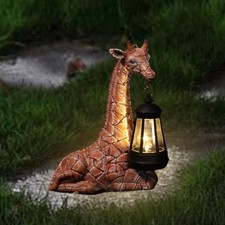 Garden Giraffe Statue Yard Ornament with Solar Light Nice