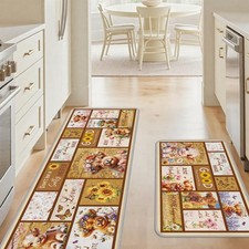 Highland Cow Kitchen Mats Decor, Sets of 2 Non Slip Rustic Farmhouse Kitchen ...