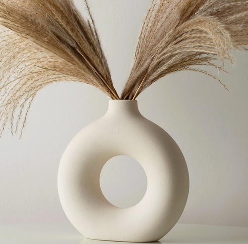 Ceramic white donut vase - donut,