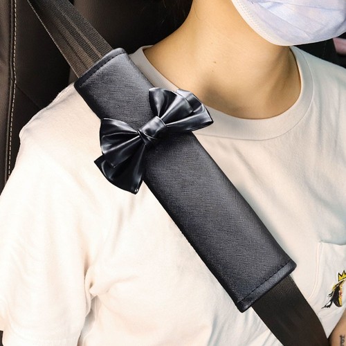 Black seat belt cover pad - belt,