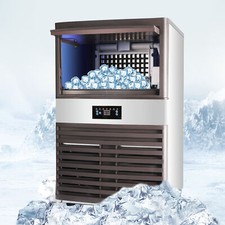 55KG/24H Commercial Ice Maker Stainless Steel Ice Cube Machine Restaurant Bar