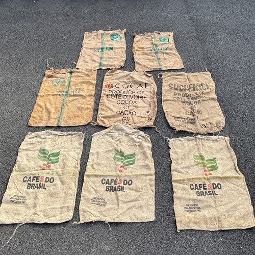Vintage hessian sacks cocoa - hessian,