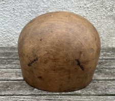 Vintage Wooden Milliner’s Hat Block – Dome Form – Solid Beech – Display or Prop