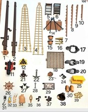 Playmobil Pirate Ship 3550 3750 3053 3940 Spare Replacement Parts, 70s