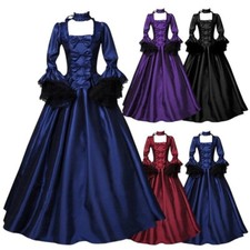 Halloween Women Cosplay Renaissance Victorian Gothic Maxi Dress Medieval/Costume