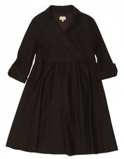 LINDY BOP Womens 3/4 Sleeve A-Line Dress UK 22 3XL Black Cotton BN34