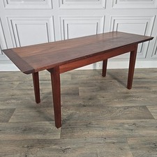 Vintage Wooden Coffee Table Mid Century Solid Wood Rectangular Retro Danish MCM