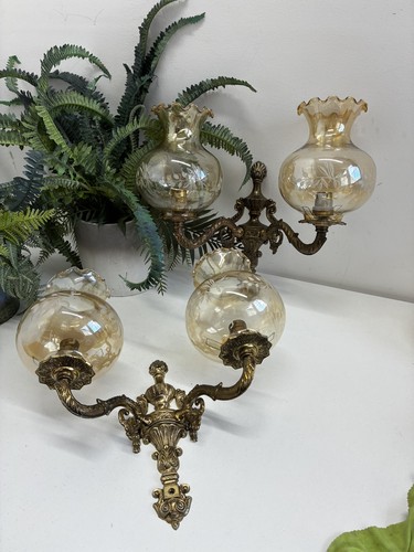 Double arm wall sconce - wall, wired