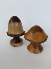 2 x Hand Made Carved Turned