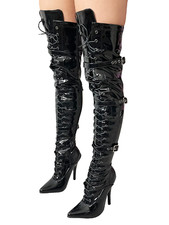 Female Imperial Thigh High Boots in Classic Black