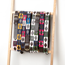 Rydale Leather Polo Belt Stitched Embroidered Trouser Belts Equestrian 25 Colour