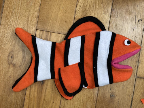Custom made clownfish puppet - made,