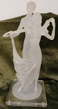 Crosa Italy 1997 Ballroom Dancing Couple Frosted Acrylic Mint Condition
