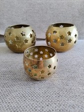 Vintage Brass Candle Holders Celestial Stars See Last Photos For Measurements 