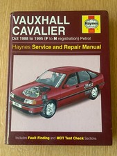 Vauxhall Cavalier Mk3 SRI GSI Haynes Workshop Repair Manual