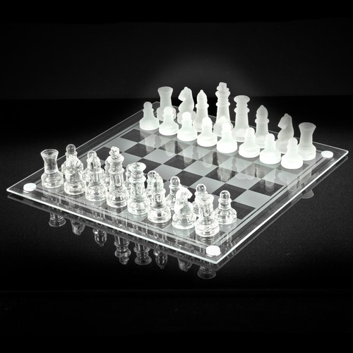 25cm large classic glass - large, chess