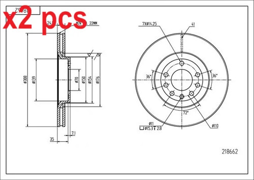 Pcs sides front - x2, brake