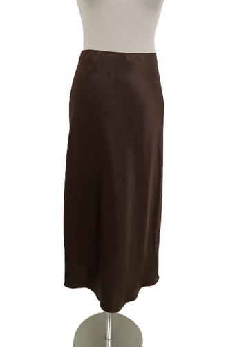 Women skirt brown satin - women's,