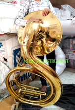 SOUSAPHONE BIG 25"BELL PURE BRASS METAL IN GOLDEN+MOUTHPIECE+ CASES+ & FREE SHIP