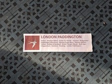BR InterCity Carriage Window Label Plymouth to London Paddington Swallow Logo