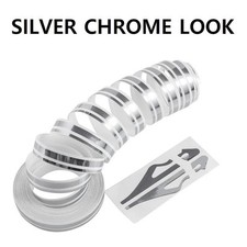 Twin Chrome Silver Styling Car Go Faster Stripe Coach Pin Line Trim Tape Vinyl