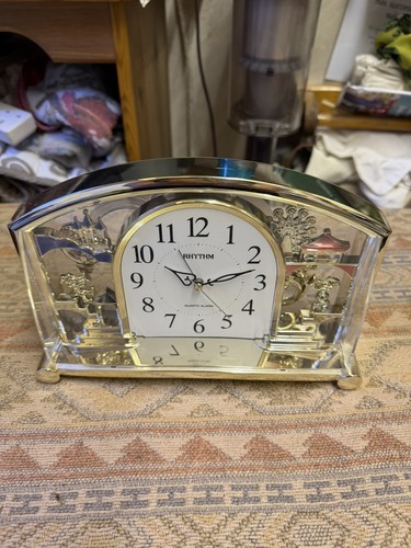 Rhythm gold mantel alarm clock - rhythm,