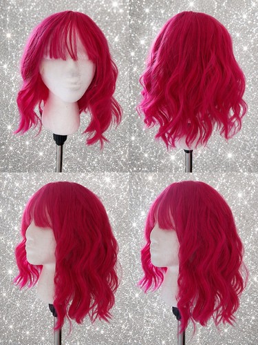 Bright pink wavy synthetic - #23,