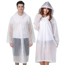 2Pcs Reusable Emergency Hooded Raincoat Waterproof Poncho Rain Hiking Camping
