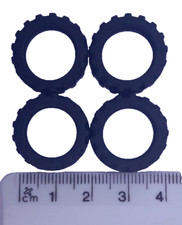 LOT 4x GENUINE LEGO TYRES TIRES (20mm x 5mm) OFFSET TREAD BRAND NEW FREE UK P+P
