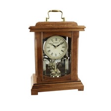 Widdop Classic Wooden Anniversary Mantel Clock Lantern Style with Handle