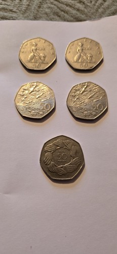 Old large 50p - 50p, x5