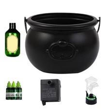 Halloween Decorations Black Large Witches Cauldron With Floating Potion Bottles 