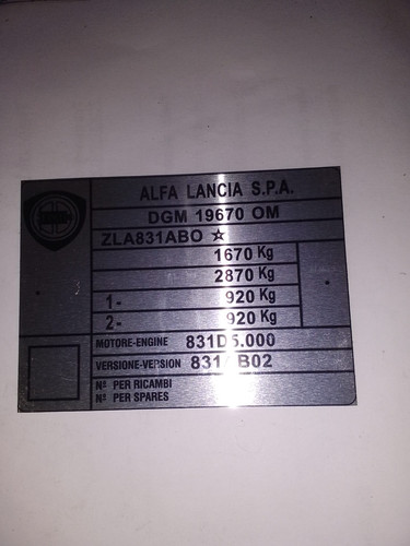 Type plate lancia schild - plate,