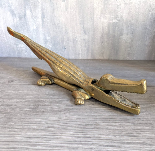 Solid brass crocodile - solid,
