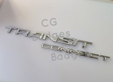 Chrome Silver Rear Tailgate Door Badges for Ford TRANSIT CONNECT Dechrome 2012-