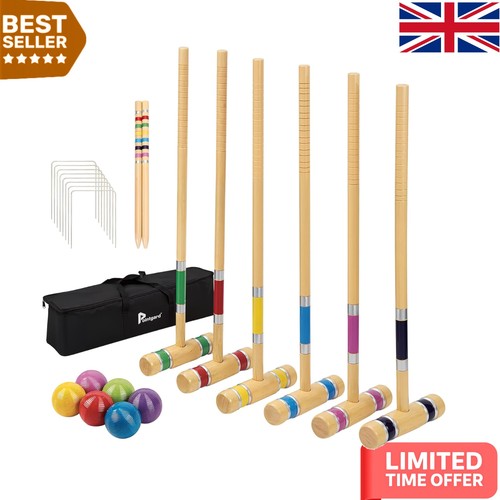 Deluxe six player croquet set - croquet,