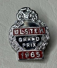 Vintage Rare Motorcycle Badge - ULSTER GRAND PRIX 1965  - Good Condition For age